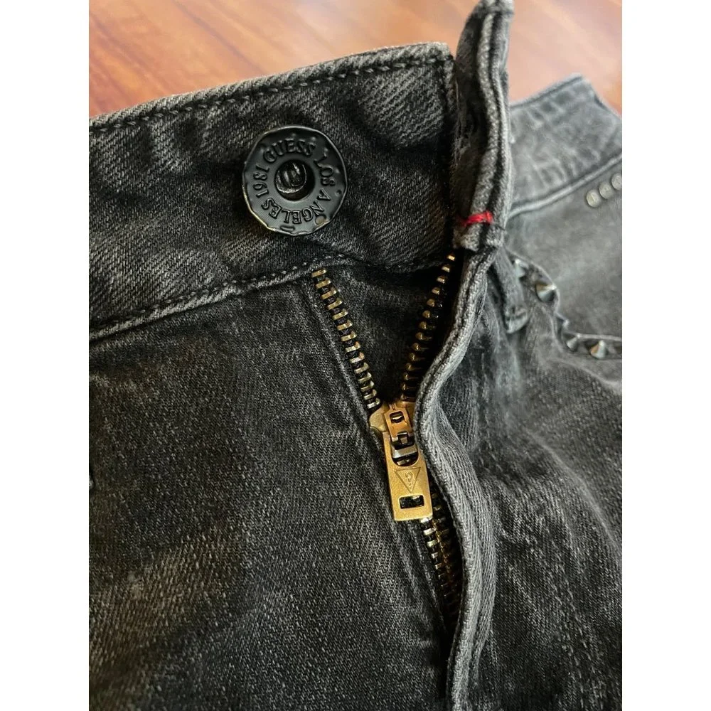 GUESS LOS ANGELES 1981 Dark Gray FAIRFAX SKINNY JEANS Women size 28 - Picture 6 of 12